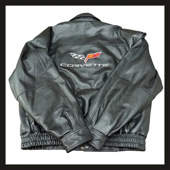 Corvette Z06 505 HP Leather Jacket Men’s XL Mad House GM Licensed Black EUC - Picture 7 of 12